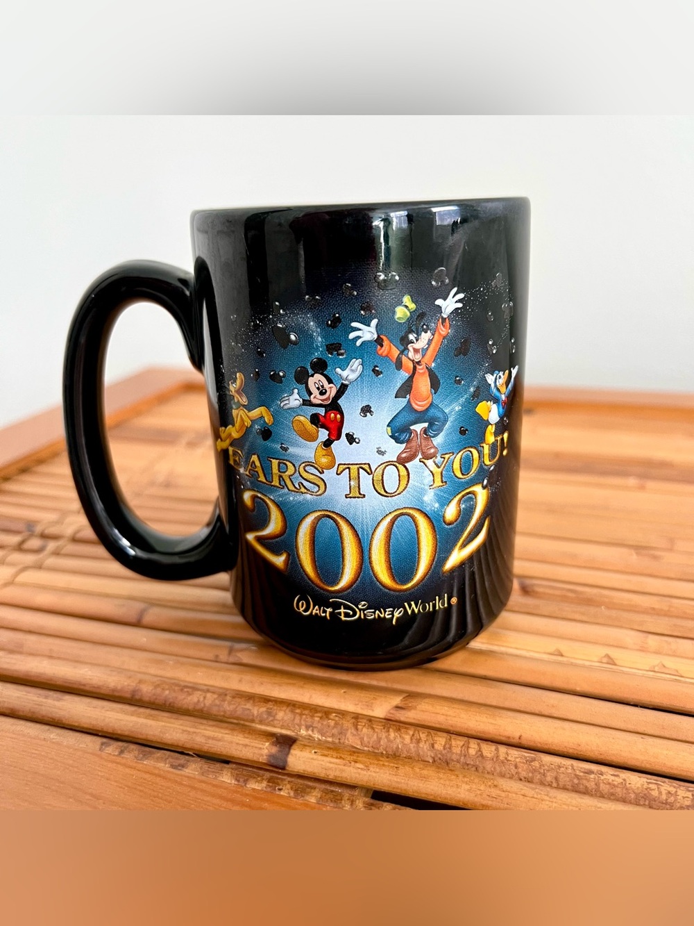 Vintage 2002 Walt Disney World Coffee Mug Ears To You Mickey Goofy Donald Pluto